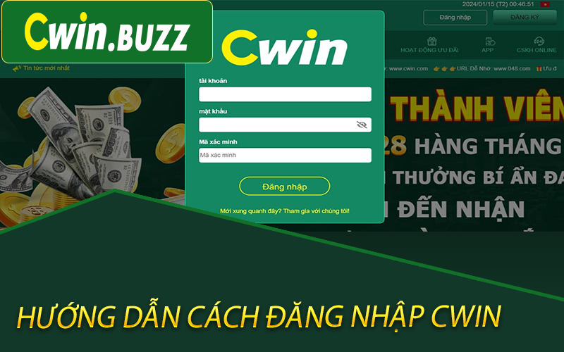 Hướng dẫn cách đăng nhập Cwin qua trang web và ứng dụng